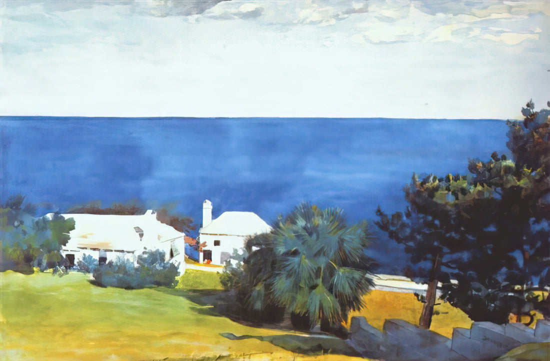 Winslow Homer Inside the Bar: A Masterpiece of American Realism and Maritime Drama - SHORE AT BERMUDA by Winslow Homer