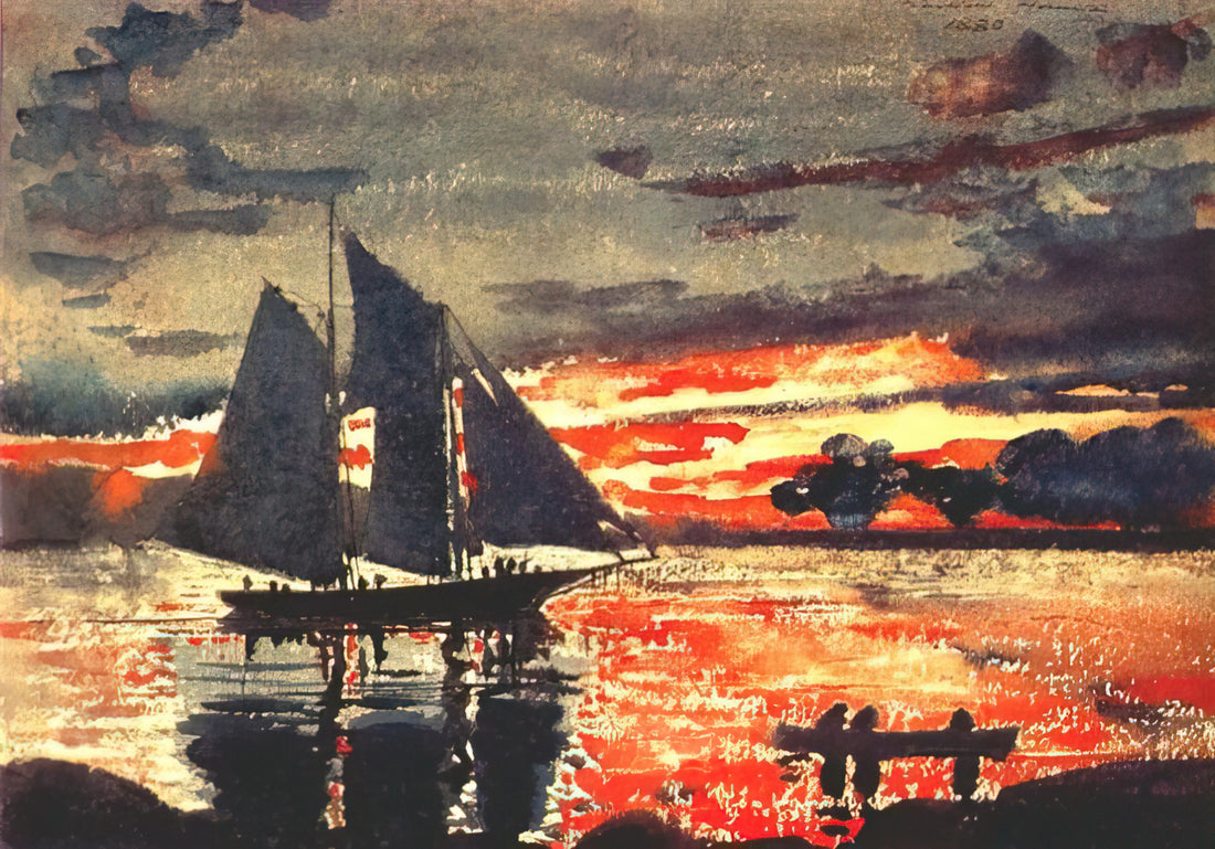 Winslow Homer Landscape: The American Wilderness Through a Master's Eyes - SUNSET FIRES by Winslow Homer