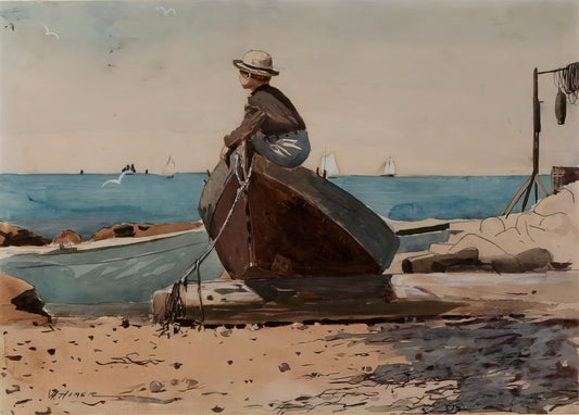 Winslow Homer: The American Master of Narrative Painting - WAITING FOR DAD by Winslow Homer