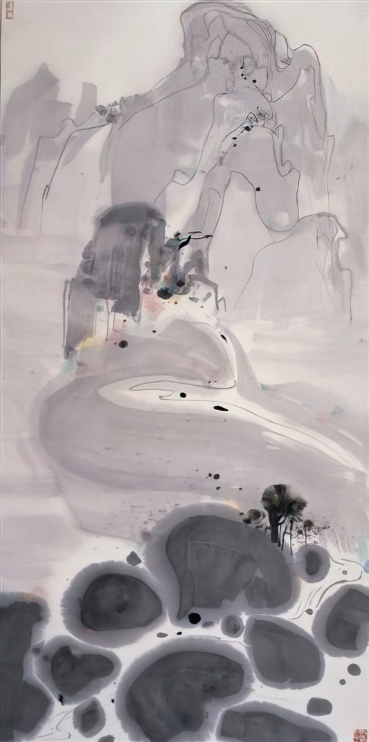 Wu Guanzhong Art: The Masterful Synthesis of East and West in Modern Chinese Painting - Mountains High and Streams Eternal - 1986 by Wu Guanzhong