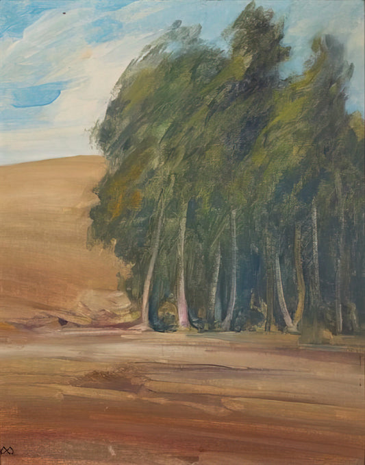 Xavier Martinez Print: A Collector's Guide to the California Tonalist's Ethereal Landscapes - A Grove of Windswept Trees - Tonalism by Xavier Martinez