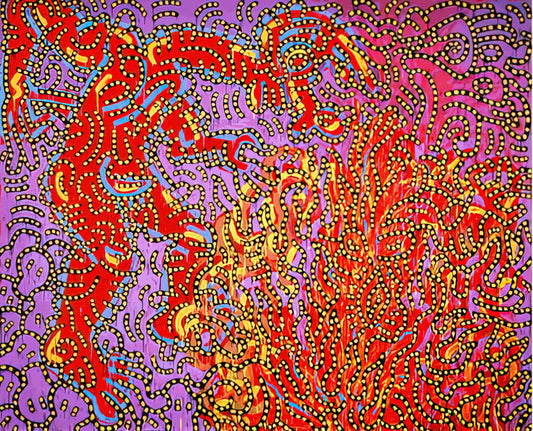 Yellowpop x Keith Haring: A Vibrant Fusion of Street Art Legacy and Contemporary Design - MOSES AND THE BURNING BUSH 1985 by Keith Haring