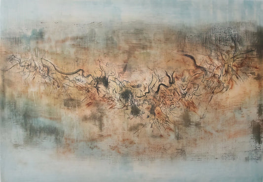 Zao Wou-Ki Framed Canvas Print: A Collector's Guide to Museum-Quality Art - VENT ET POUSSI RE 1957 by Zao Wou-Ki