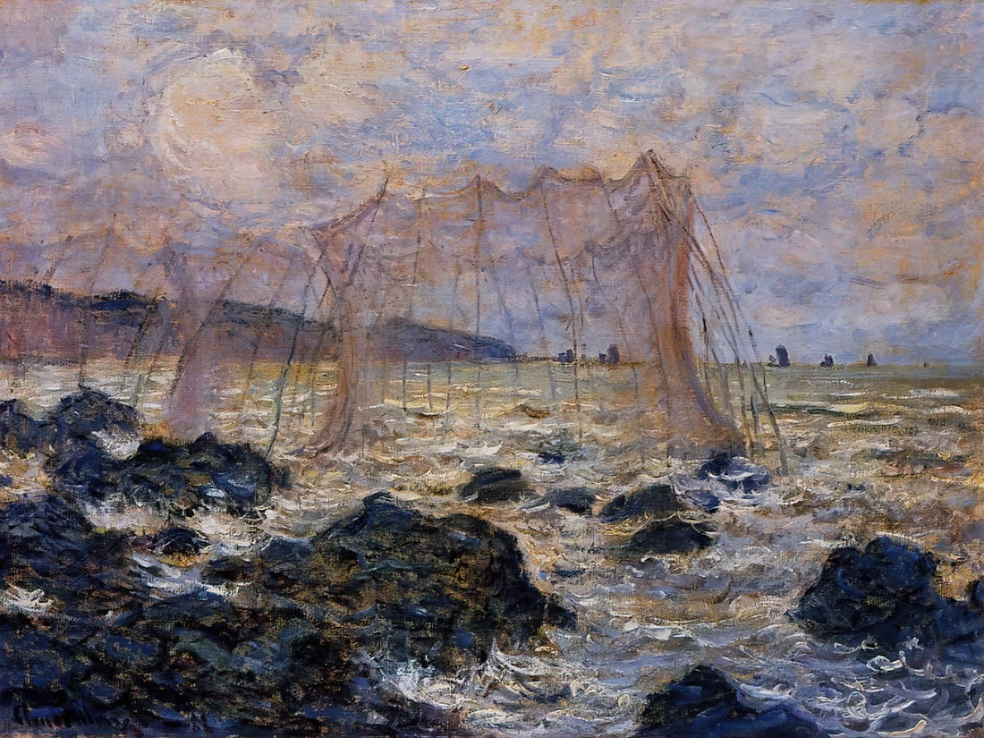 Wie hat Claude Monet die Schneeeffekte in seinen Gemälden der Meereslandschaften erreicht?