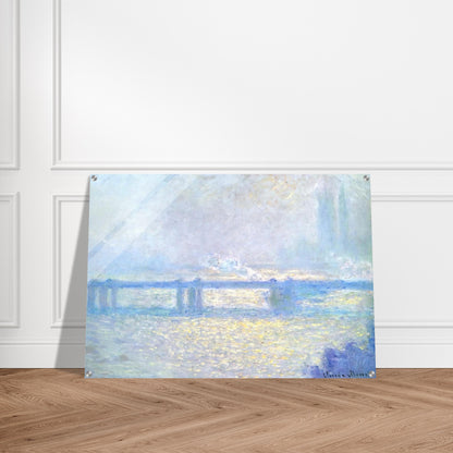 Charing Cross Bridge, Overcast Weather - claude monet Acrylic Print - 70x100 cm / 28x40″ inches