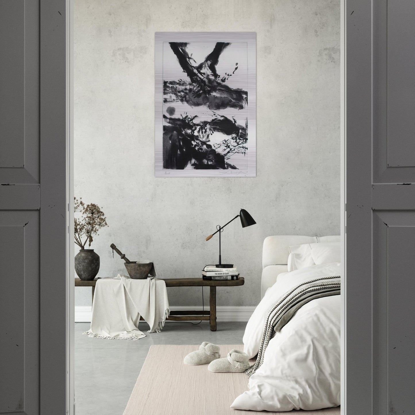 FLASHES 1992 - Zao Wou-Ki Brushed Aluminum Print - 70x100 cm / 28x40 inches | Zao Wou-Ki Aluminum Print | Zao Wou-Ki Prints