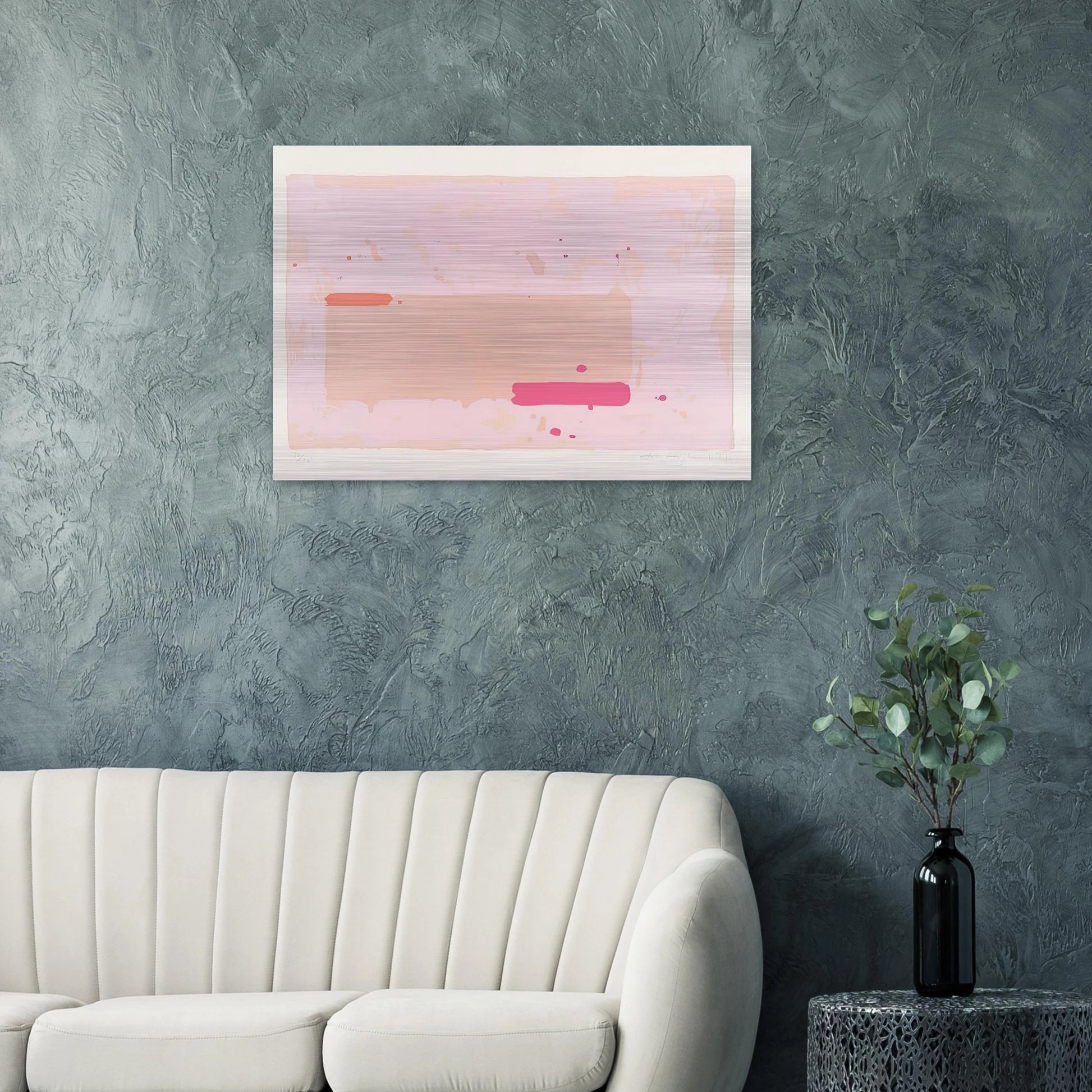 Orange, Pink - 1971 - John Hoyland Brushed Aluminum Print - 70x100 cm / 28x40 inches | John Hoyland Aluminum Print | John Hoyland Prints