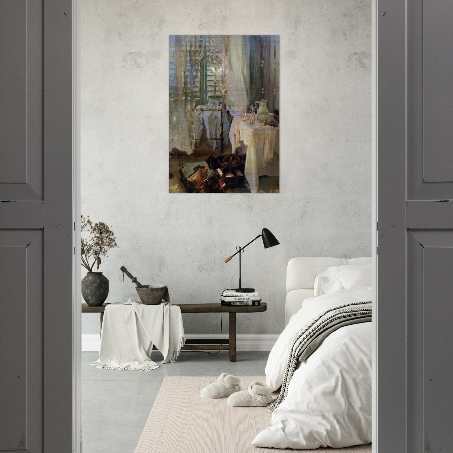 A Hotel Room - John Singer Sargent Brushed Aluminum Print - 70x100 cm / 28x40 inches | John Singer Sargent Aluminum Print | John Singer Sargent Prints