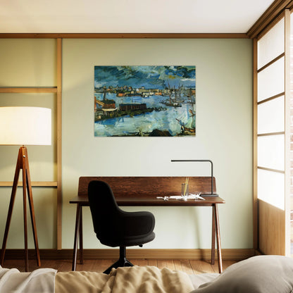 STOCKHOLM HARBOUR - OSKAR KOKOSCHKA Brushed Aluminum Print - 70x100 cm / 28x40 inches | OSKAR KOKOSCHKA Aluminum Print | OSKAR KOKOSCHKA Prints
