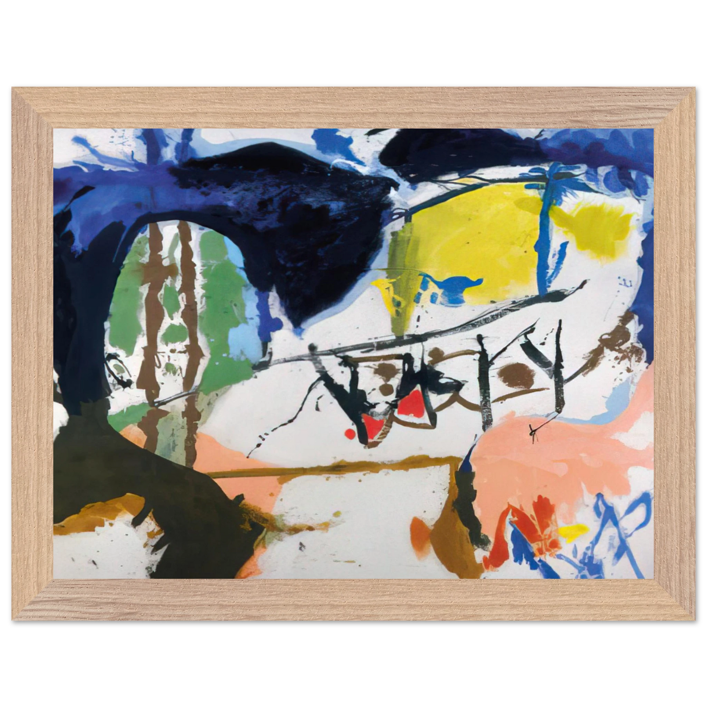 Helen Frankenthaler - Acres - 1959 Wall art - 20x25 cm / 8x10 inches - Premium Wooden Framed Poster With Fine Art Paper-canvas - Wood frame