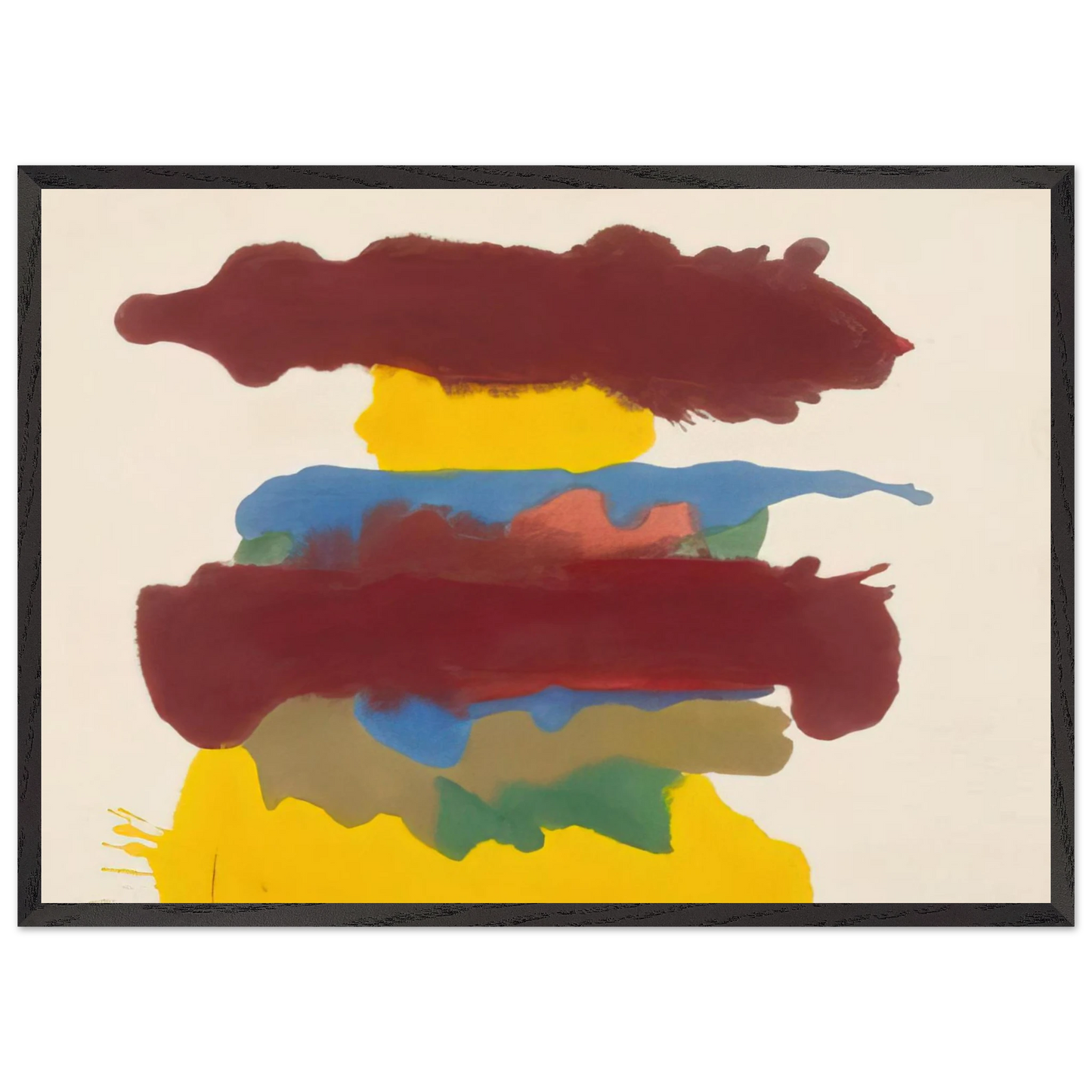 Helen Frankenthaler - Weather Change - 1963 Wall art - 70x100 cm / 28x40 inches - Premium Wooden Framed Poster With Fine Art Paper-canvas - White frame