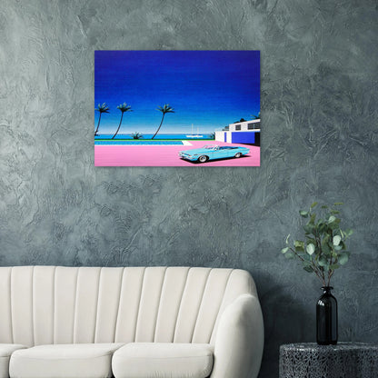 Pink Driveway - Hiroshi Nagai Brushed Aluminum Print - 70x100 cm / 28x40 inches | Hiroshi Nagai Aluminum Print | Hiroshi Nagai Prints