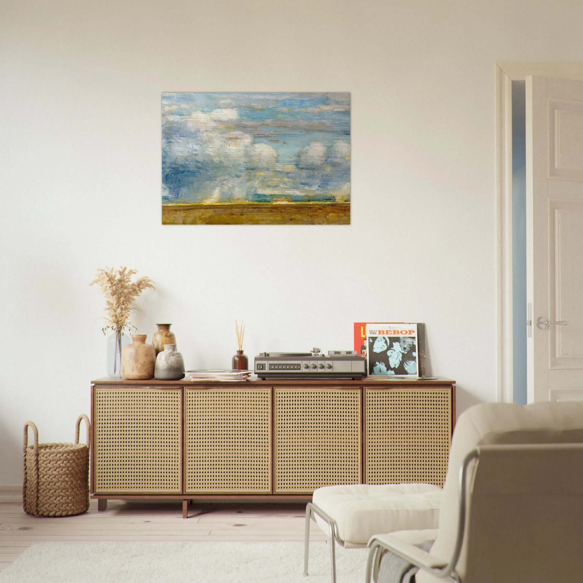 Clouds also known as Rain Clouds over Oregon Desert - Childe Hassam Brushed Aluminum Print - 70x100 cm / 28x40 inches | Childe Hassam Aluminum Print | Childe Hassam Prints