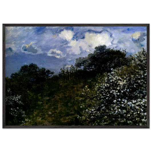 Spring N2 - claude monet 70x100 cm / 28x40 inches Framed Art Print – Black Wooden Frame