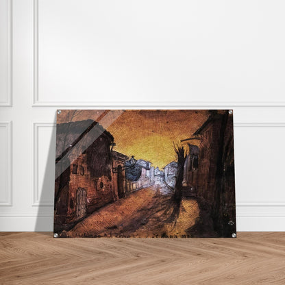 LA STRADA DI CASA 1900 - Carlo Carra Acrylic Print - 70x100 cm / 28x40″ inches | Carlo Carra Wall Art | Carlo Carra Prints