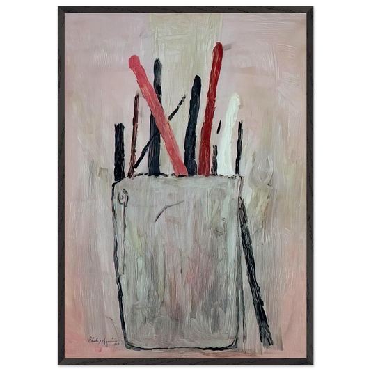 BRUSHES 1969 - Philip Guston 70x100 cm / 28x40 inches Framed Art Print – Black Wooden Frame