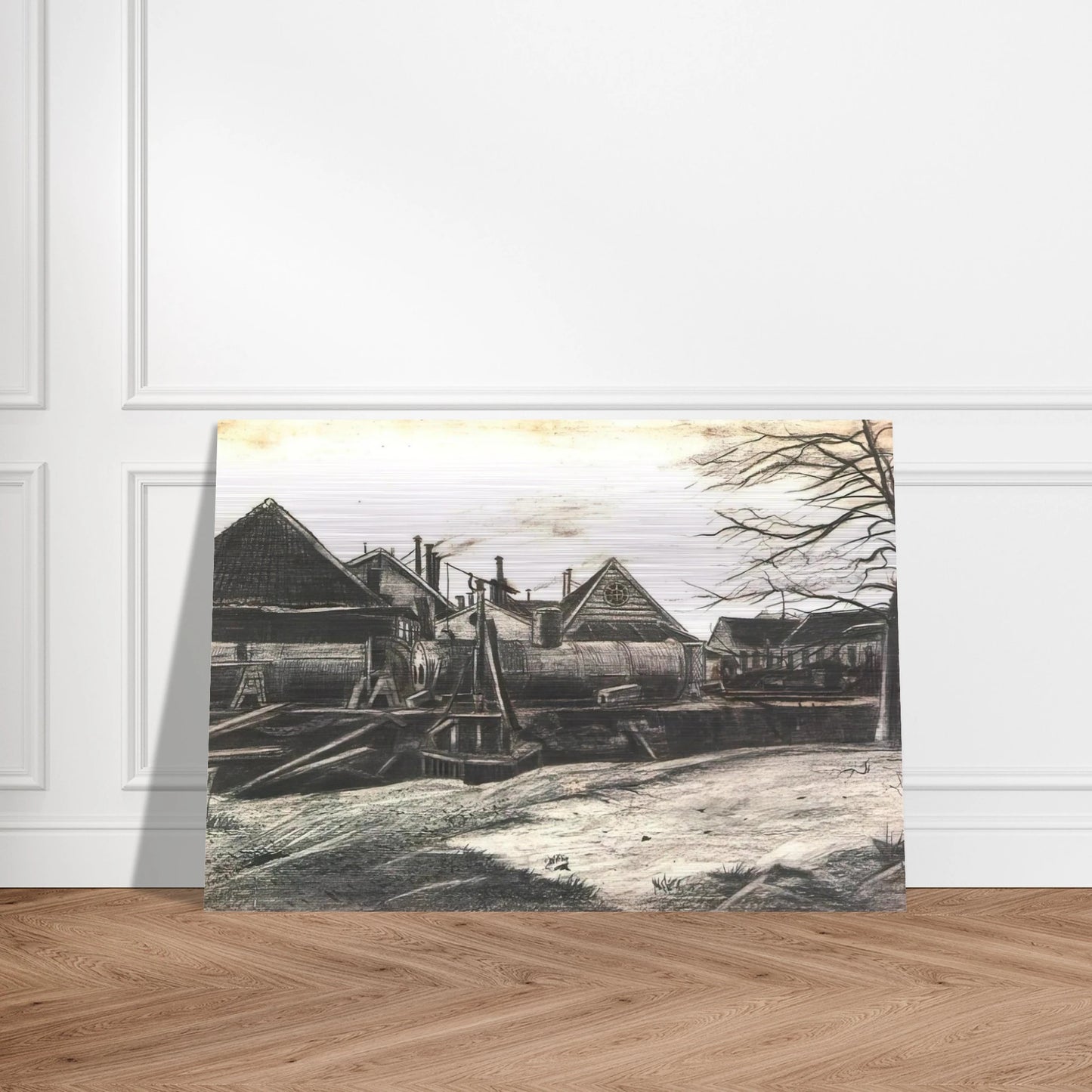 Factory - Vincent van Gogh Brushed Aluminum Print - 70x100 cm / 28x40 inches | Vincent van Gogh Aluminum Print | Vincent van Gogh Prints