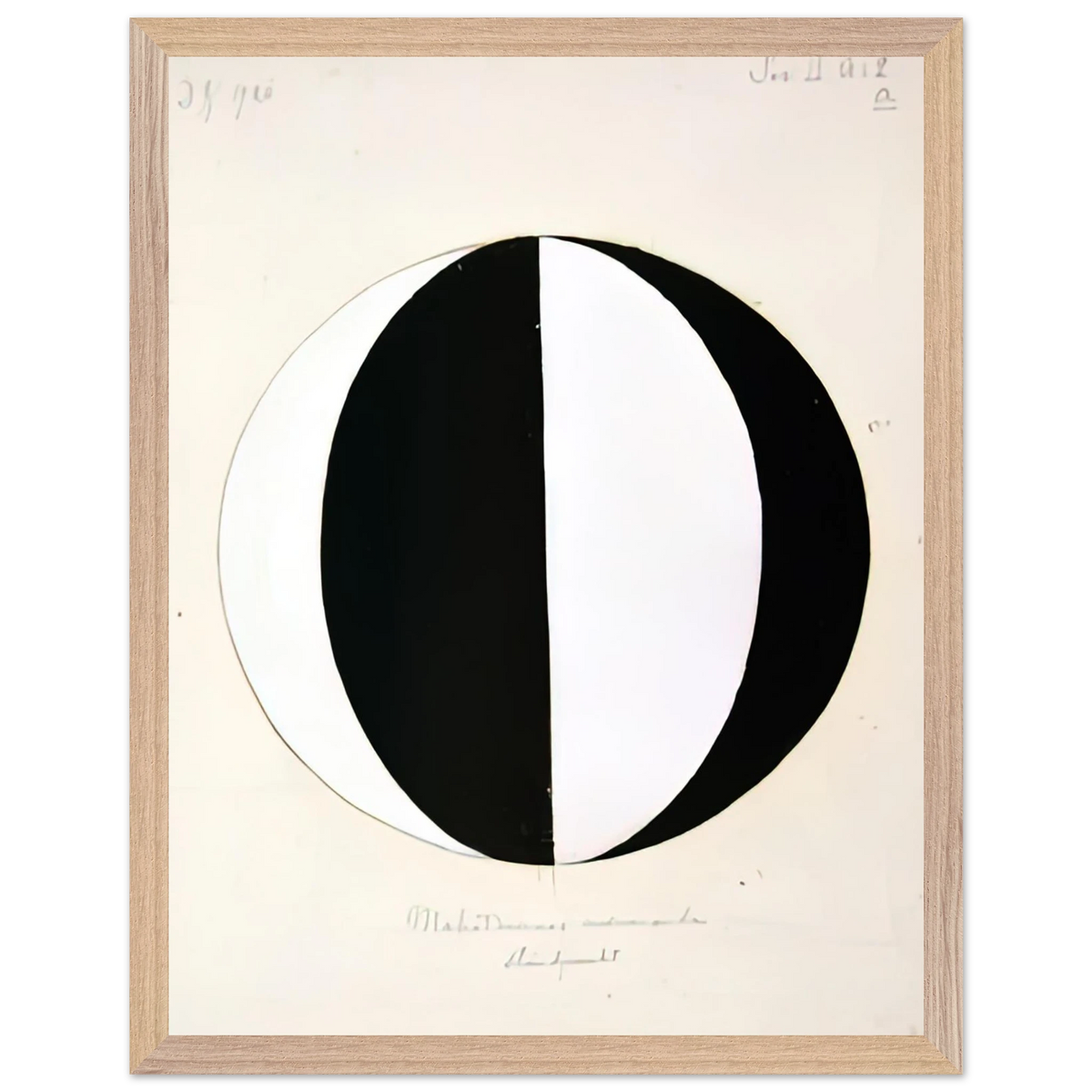 Hilma af Klint - THE MAHATMAS PRESENT STANDING POINT SERIES II NO 2A 1920 Wall art - 30x40 cm / 12x16 inches - Premium Wooden Framed Poster With Fine Art Paper-canvas - White frame