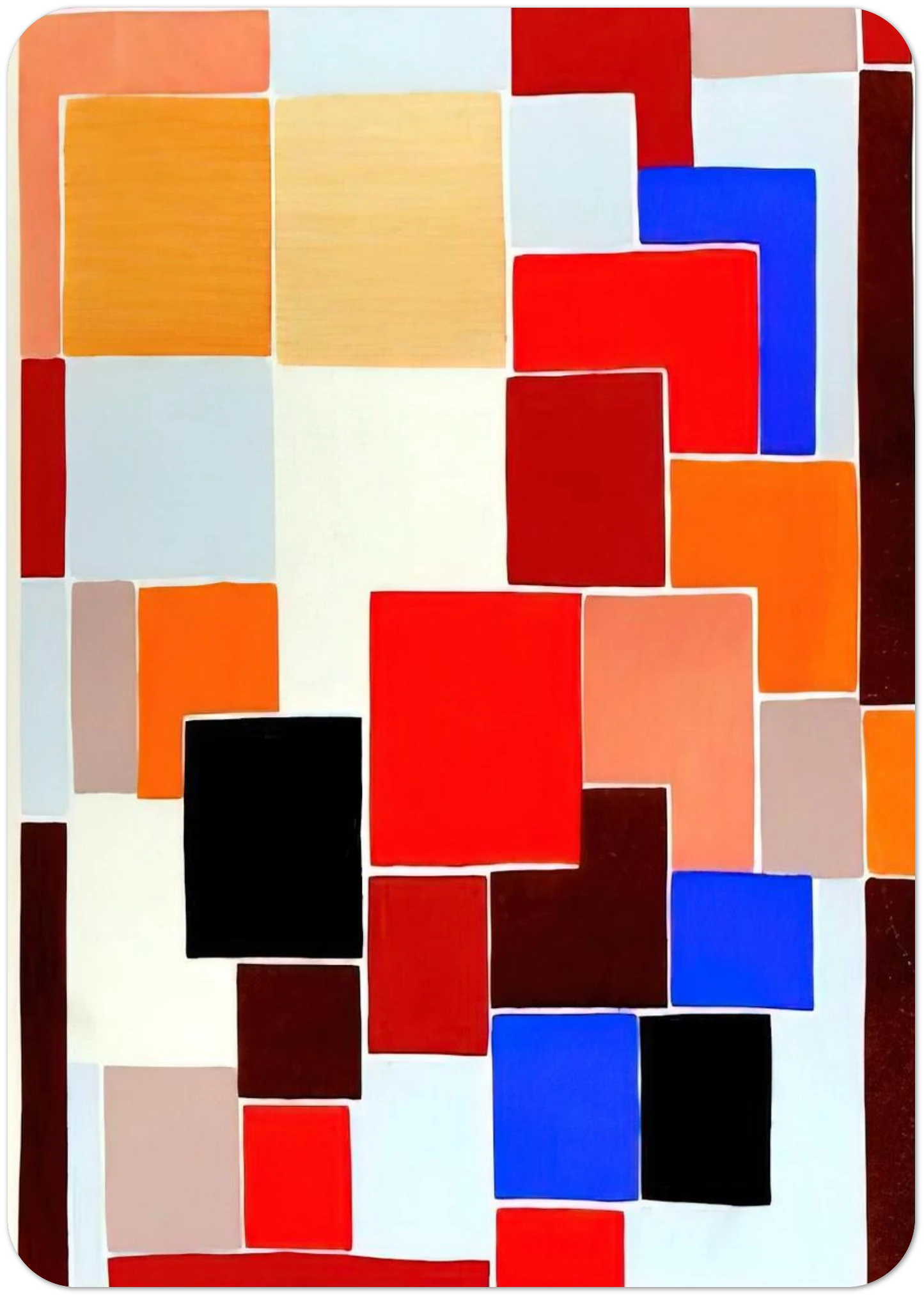 DESIGN IN THE STYLE OF MONDRIAN POSSIBLY FOR A RUG FROM COMPOSITIONS COLOURS IDEAS 1931 By Sonia Delaunay Pack of 10 Post Cards | Sonia Delaunay Post Cards | A6 (10.5 x 14.8 cm) - 4.1 x 5.8 inches