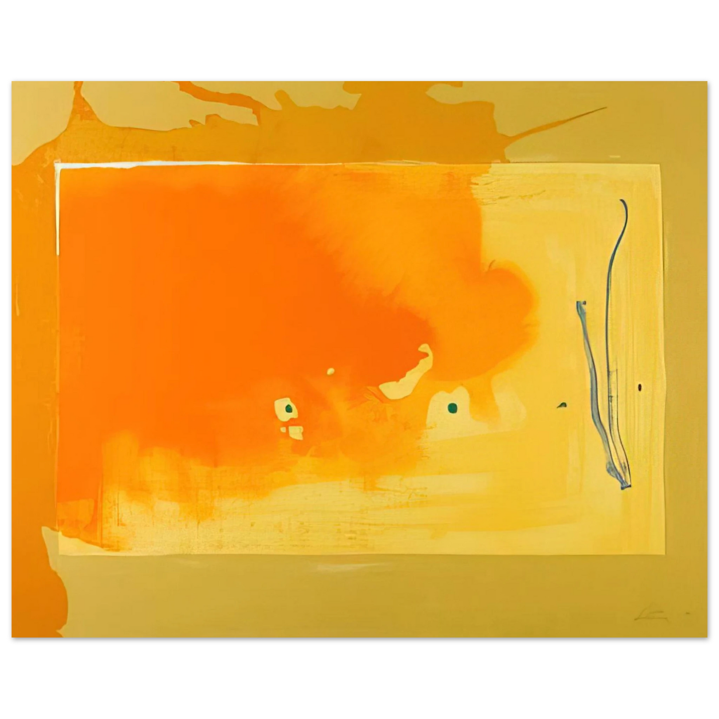 Helen Frankenthaler - Bilbao - 1998 Wall art - 27x35 cm / 11x14 inches - Premium Wooden Framed Poster With Fine Art Paper-canvas - Black frame