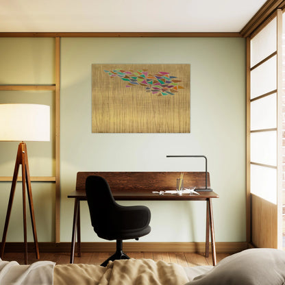 Colors on Tan - 1975 - Robert Goodnough Brushed Aluminum Print - 70x100 cm / 28x40 inches | Robert Goodnough Aluminum Print | Robert Goodnough Prints
