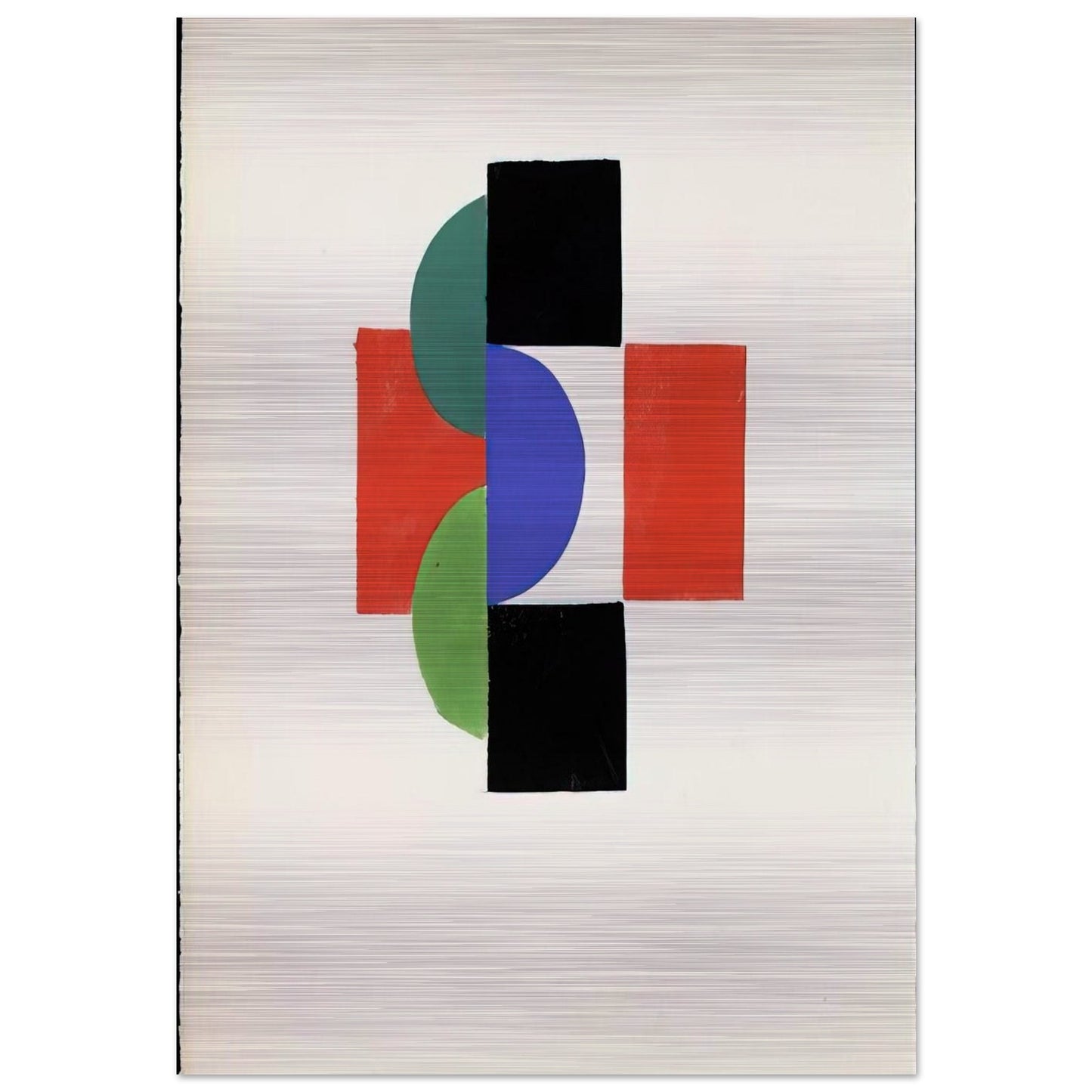 UNTITLED GOUACHE ILLUSTRATION FOR TRISTAN TZARA S LE FRUIT PERMIS 1956 - Sonia Delaunay Brushed Aluminum Print - 70x100 cm / 28x40 inches | Sonia Delaunay Aluminum Print | Sonia Delaunay Prints