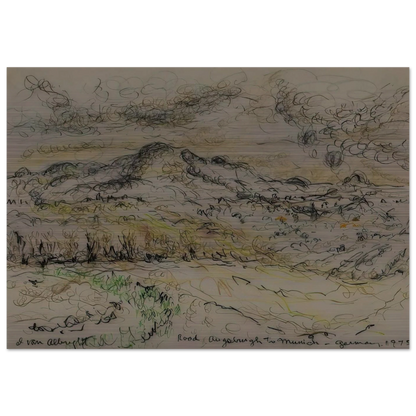 ROAD AUGSBURG TO MUNICH GERMANY 1975 - Ivan Albright Brushed Aluminum Print - 70x100 cm / 28x40 inches | Ivan Albright Aluminum Print | Ivan Albright Prints