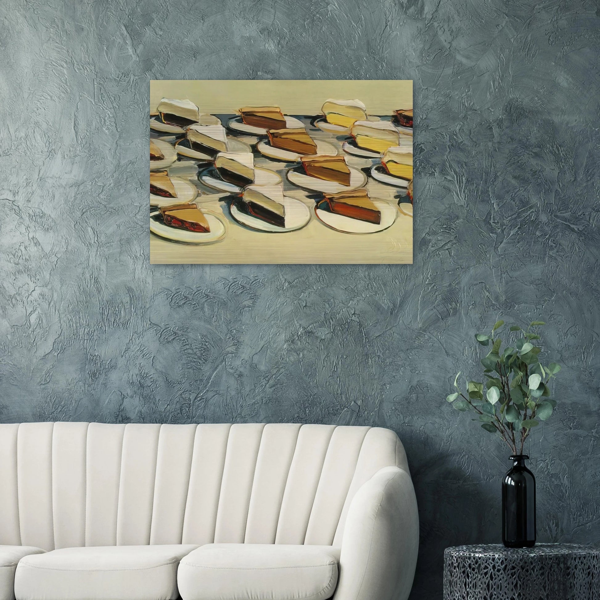 Pies, Pies, Pies - 1961 - Wayne Thiebaud Brushed Aluminum Print - 70x100 cm / 28x40 inches | Wayne Thiebaud Aluminum Print | Wayne Thiebaud Prints