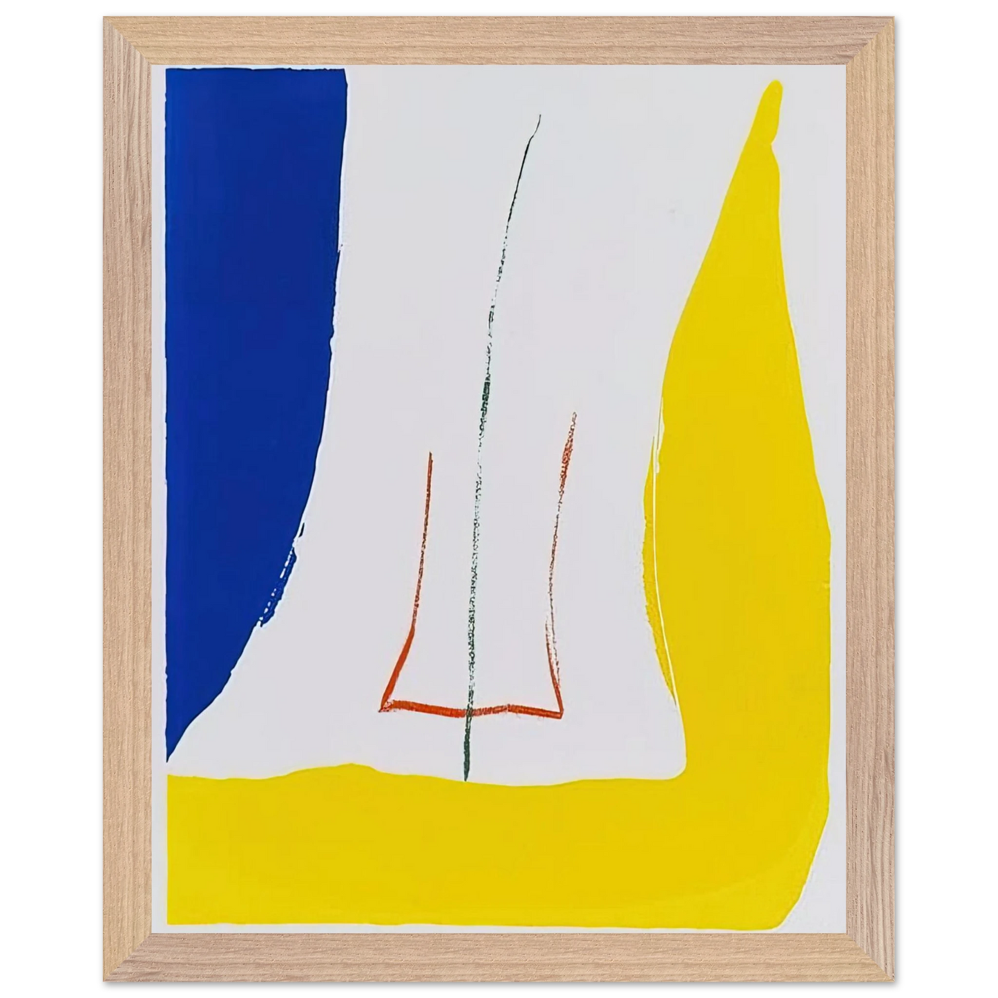 Helen Frankenthaler - Sun Corner - 1968 Wall art - 20x25 cm / 8x10 inches - Premium Wooden Framed Poster With Fine Art Paper-canvas - Black frame