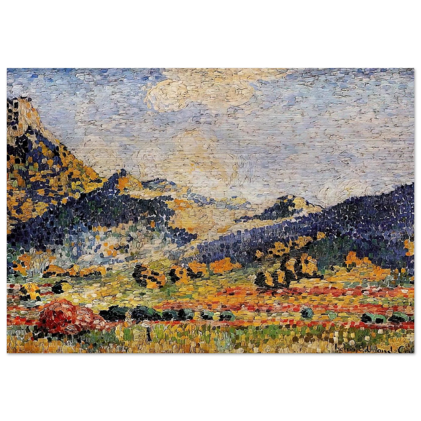 Les Petits, Montagnes Mauresques - Henri-Edmond Cross Brushed Aluminum Print - 70x100 cm / 28x40 inches | Henri-Edmond Cross Aluminum Print | Henri-Edmond Cross Prints