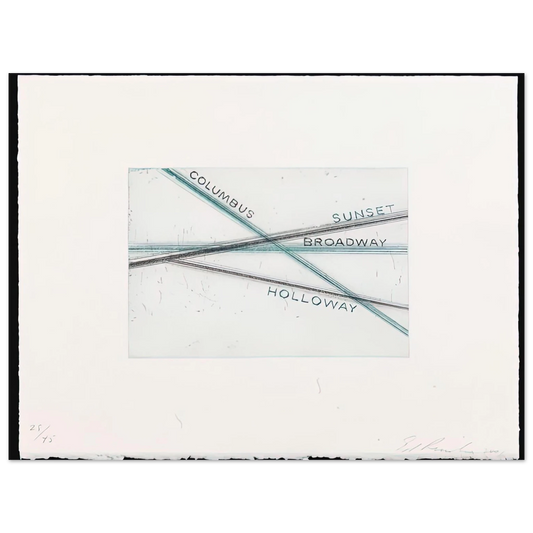 Edward Ruscha - SUNSET FROM LOS FRANCISCO SAN ANGELES PORTFOLIO  75x100 cm / 30x40inches Fine Art Poster