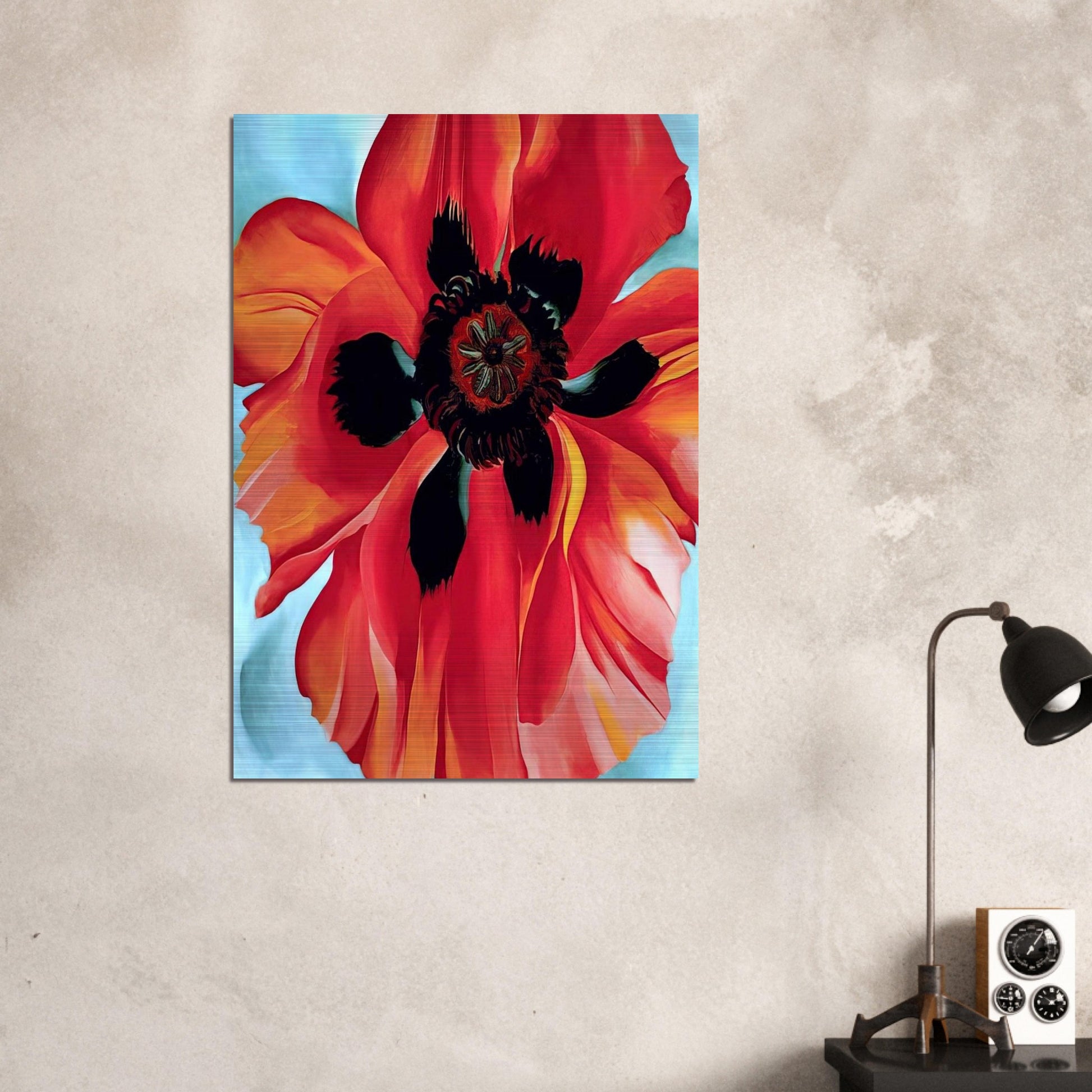Red Poppy VI - Georgia O'Keeffe Brushed Aluminum Print - 70x100 cm / 28x40 inches | Georgia O'Keeffe Aluminum Print | Georgia O'Keeffe Prints