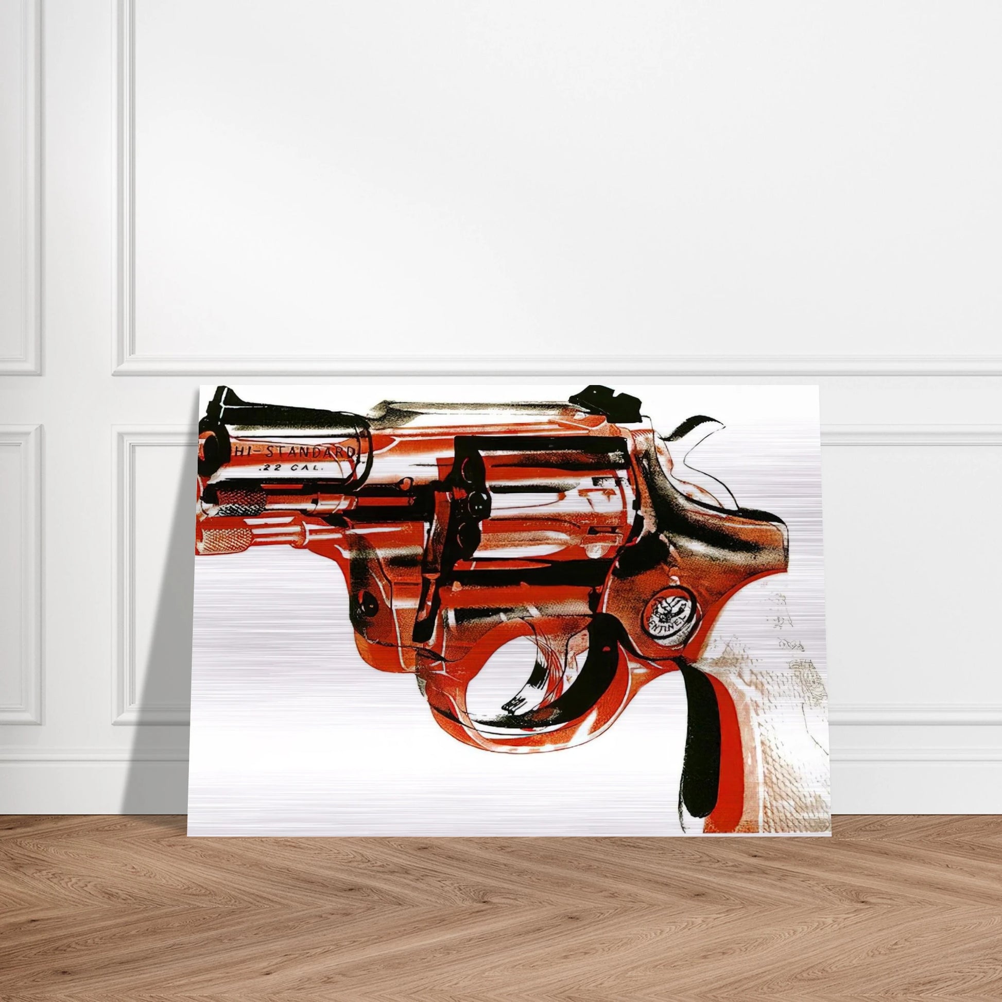 Gun - Andy Warhol Brushed Aluminum Print - 70x100 cm / 28x40 inches | Andy Warhol Aluminum Print | Andy Warhol Prints