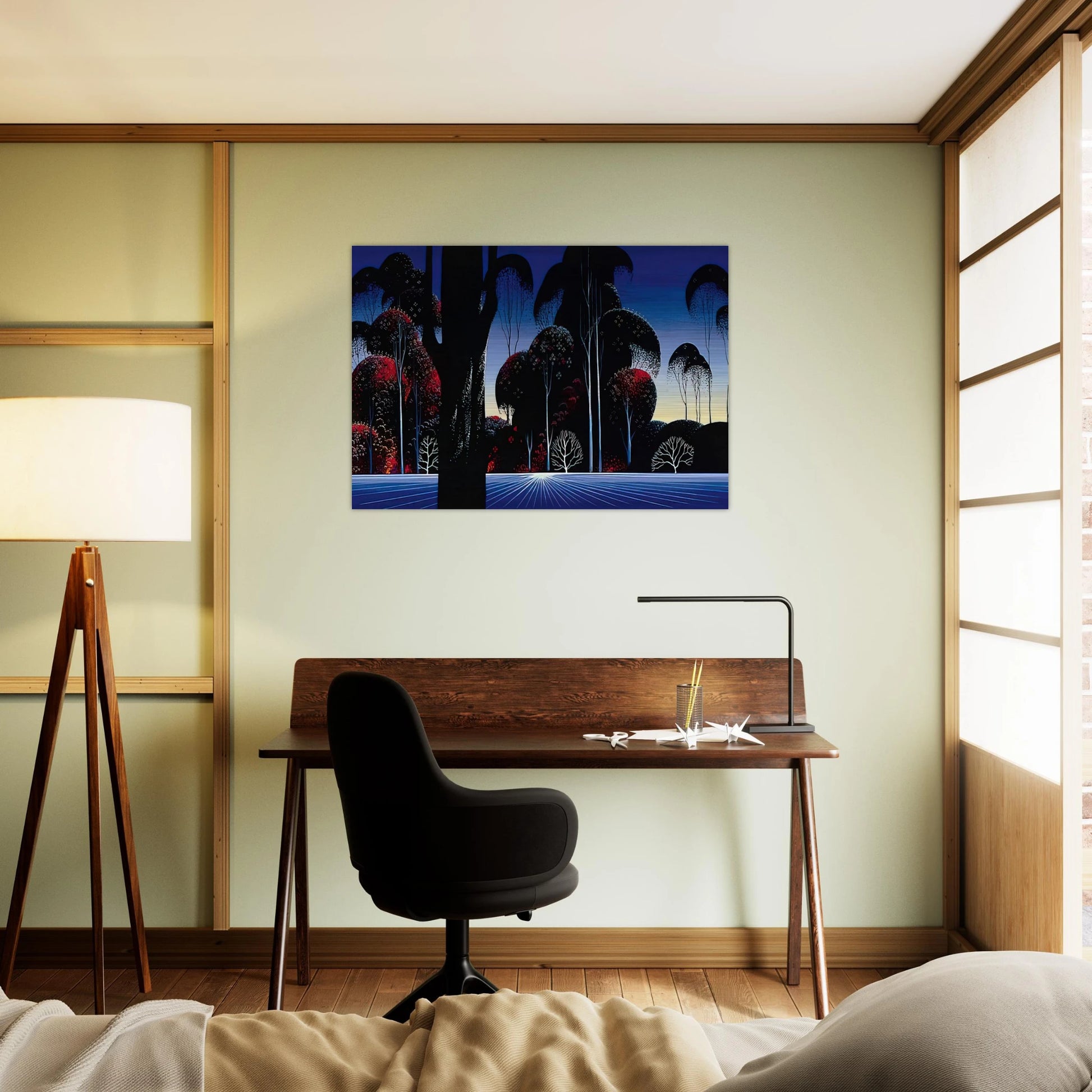 Dark Silence - Eyvind Earle Brushed Aluminum Print - 70x100 cm / 28x40 inches | Eyvind Earle Aluminum Print | Eyvind Earle Prints