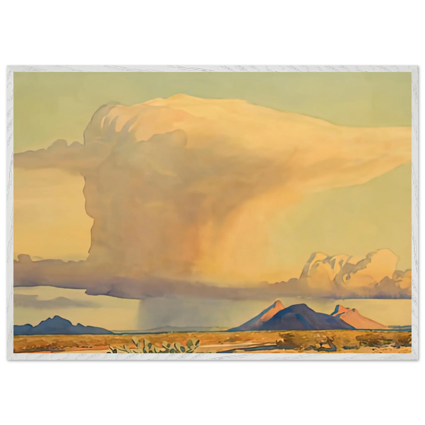 Maynard Dixon - DROUGHT AND DOWNPOUR 1944 Wall art - 13x18 cm / 5x7 Inches - Premium Wooden Framed Poster With Fine Art Paper - Wood frame