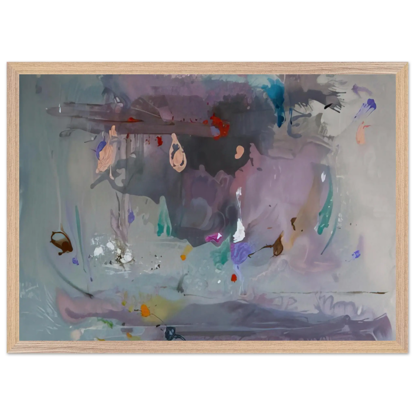 Helen Frankenthaler - Grey Fireworks - 2000 Wall art - 40x50 cm / 16x20 Inches - Fine Art Poster - -