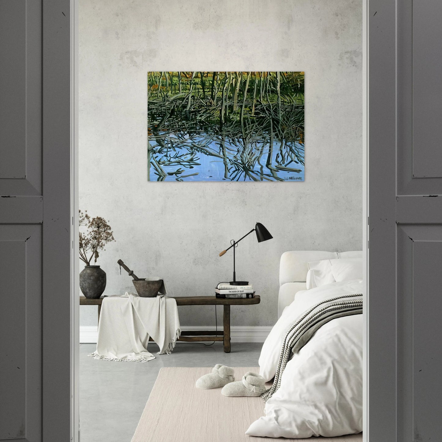 Study for Low Water - Knight's Flowage - 1980 - Neil Welliver Brushed Aluminum Print - 70x100 cm / 28x40 inches | Neil Welliver Aluminum Print | Neil Welliver Prints