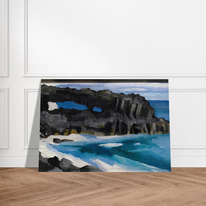 Black Lava Bridge, Hana Coast-No. II - Georgia O'Keeffe Brushed Aluminum Print - 70x100 cm / 28x40 inches | Georgia O'Keeffe Aluminum Print | Georgia O'Keeffe Prints