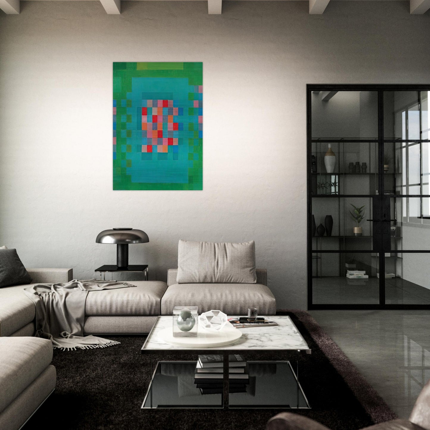 Happy Island - 1965 - Johannes Itten Brushed Aluminum Print - 70x100 cm / 28x40 inches | Johannes Itten Aluminum Print | Johannes Itten Prints