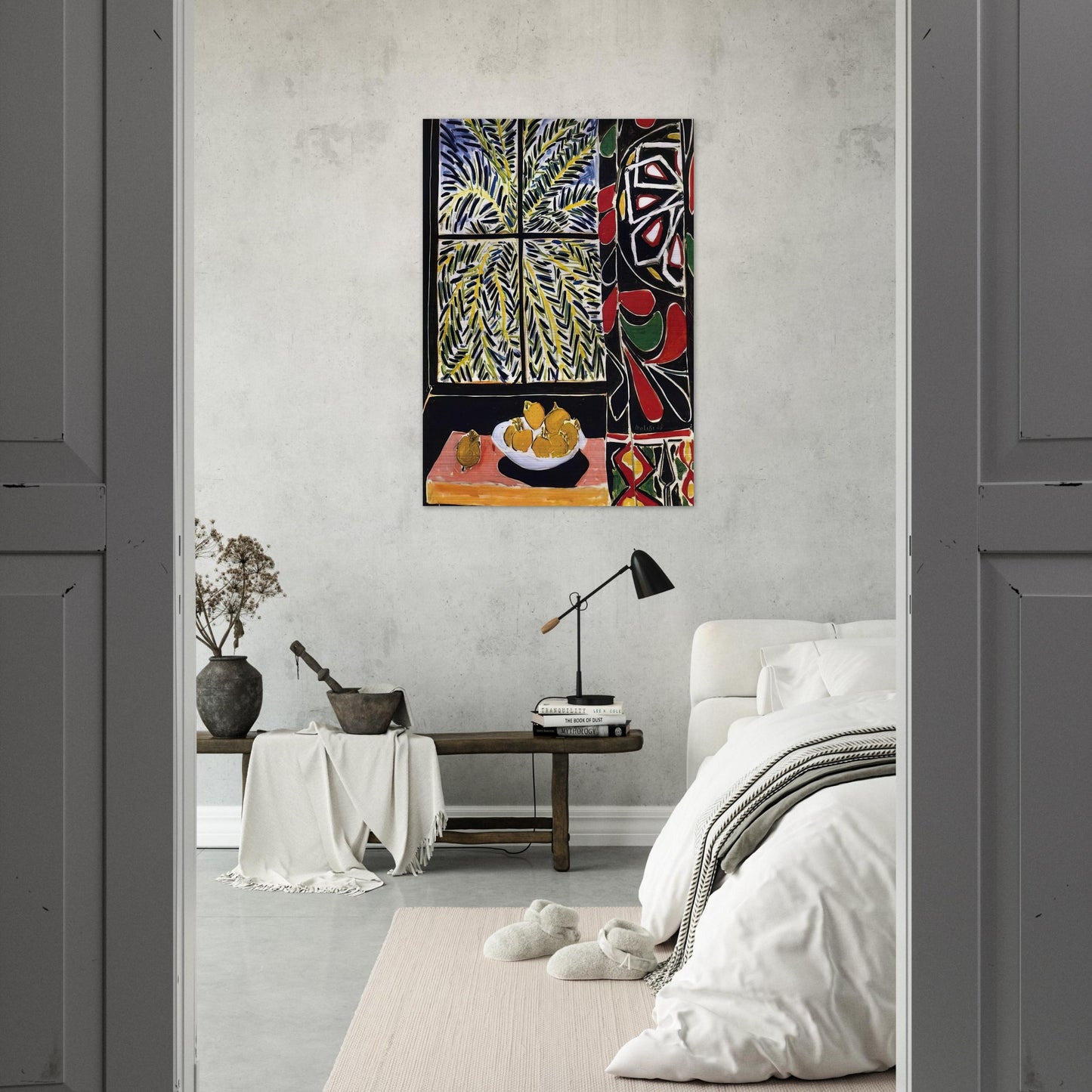 INTERIOR WITH EGYPTIAN CURTAIN 1948 - Henri Matisse Brushed Aluminum Print - 70x100 cm / 28x40 inches | Henri Matisse Aluminum Print | Henri Matisse Prints
