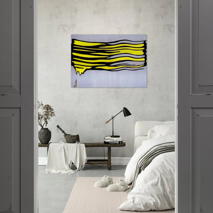 YELLOW BRUSHSTROKE II 1965 - Roy Lichtenstein Brushed Aluminum Print - 70x100 cm / 28x40 inches | Roy Lichtenstein Aluminum Print | Roy Lichtenstein Prints
