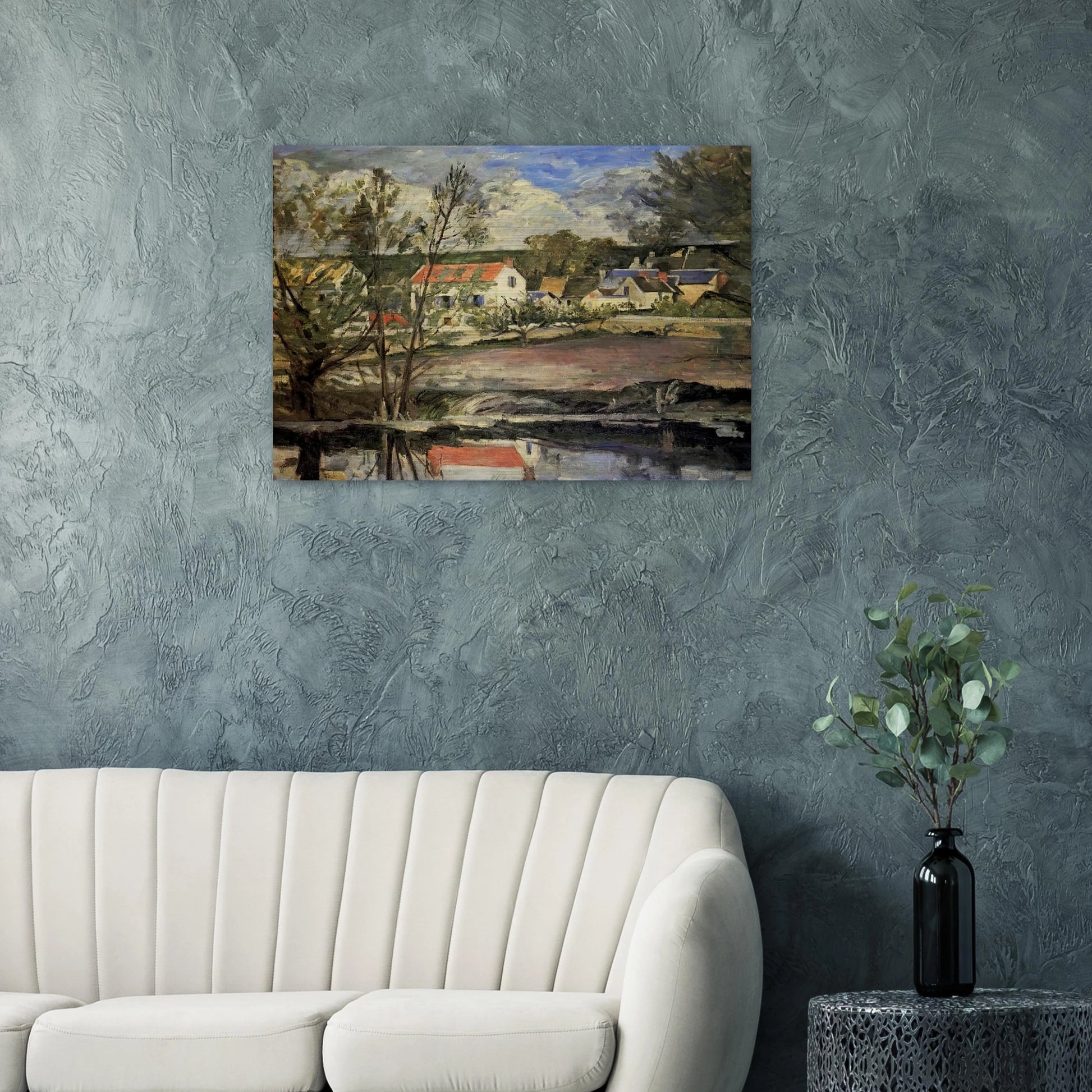 In the Oise Valley - Paul Cézanne Brushed Aluminum Print - 70x100 cm / 28x40 inches | Paul Cézanne Aluminum Print | Paul Cézanne Prints