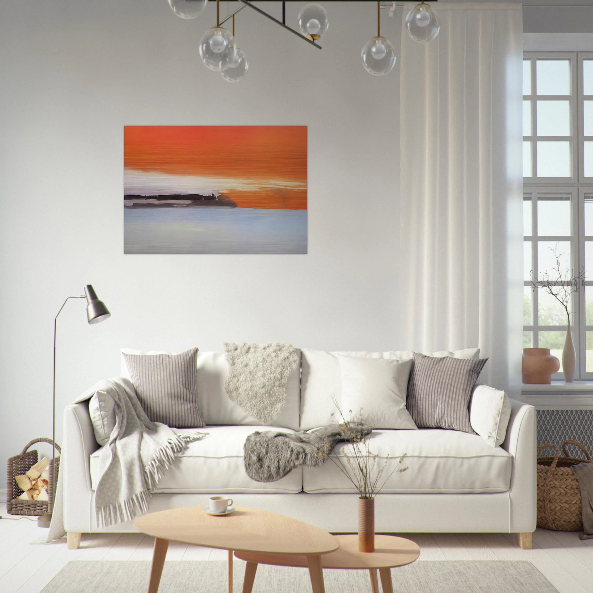 Chemin de fer au bord de la mer, soleil couchant - 1955 - Nicolas de Stael Brushed Aluminum Print - 70x100 cm / 28x40 inches | Nicolas de Stael Aluminum Print | Nicolas de Stael Prints