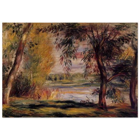 Trees by the Water - Pierre-Auguste Renoir Brushed Aluminum Print - 70x100 cm / 28x40 inches | Pierre-Auguste Renoir Aluminum Print | Pierre-Auguste Renoir Prints