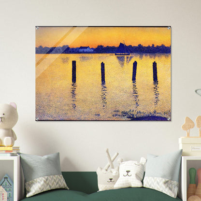 SAILBOATS ON THE RIVER SCHELDT 1892 - Theo van Rysselberghe Acrylic Print - 70x100 cm / 28x40″ inches | Theo van Rysselberghe Wall Art | Theo van Rysselberghe Prints