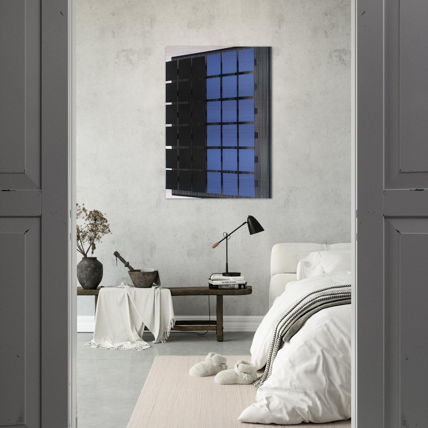 AZUL Y NEGRO - Jesus Rafael Soto Brushed Aluminum Print - 70x100 cm / 28x40 inches | Jesus Rafael Soto Aluminum Print | Jesus Rafael Soto Prints