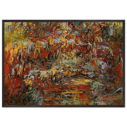 The Japanese Bridge 8 - claude monet 70x100 cm / 28x40 inches Framed Art Print – Black Wooden Frame
