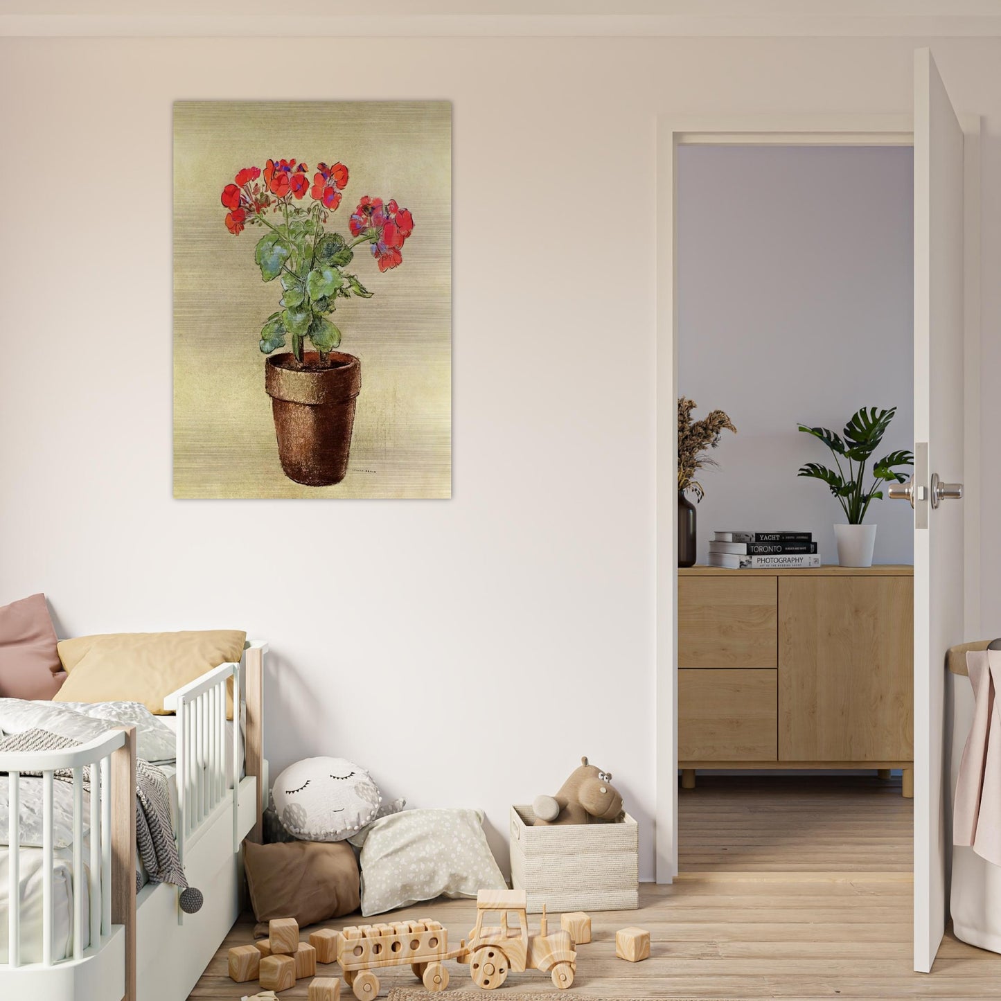 GERANIUMS 1902 - Odilon Redon Brushed Aluminum Print - 70x100 cm / 28x40 inches | Odilon Redon Aluminum Print | Odilon Redon Prints