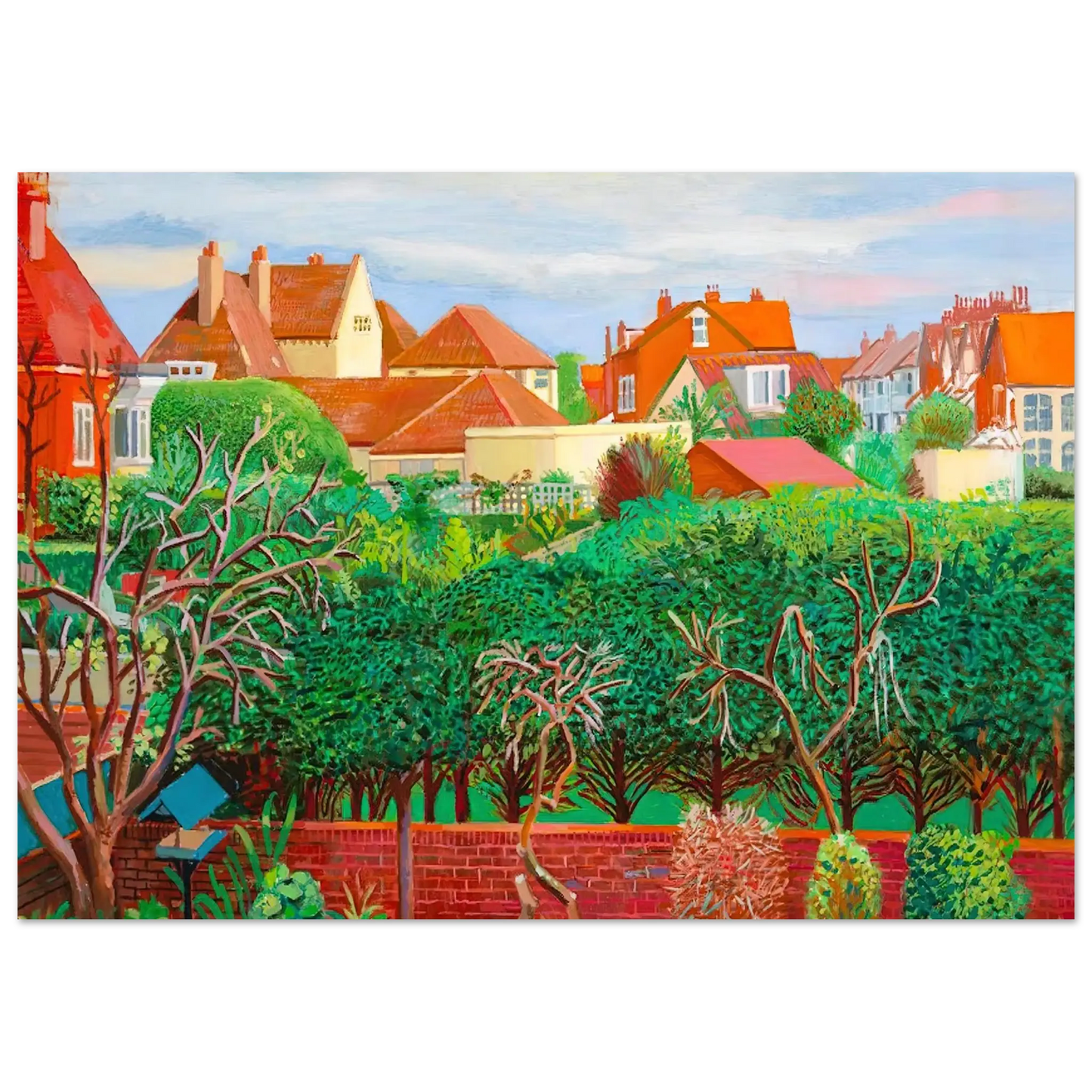 David Hockney - David Hockney Wall art - 28x43  cm / XL (11x17 Inches) - Premium Wooden Framed Poster With Fine Art Paper - Black frame