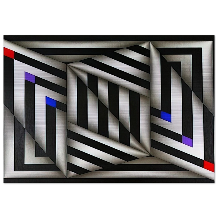 Saratoy III - 1980 - Omar Rayo Brushed Aluminum Print - 70x100 cm / 28x40 inches | Omar Rayo Aluminum Print | Omar Rayo Prints